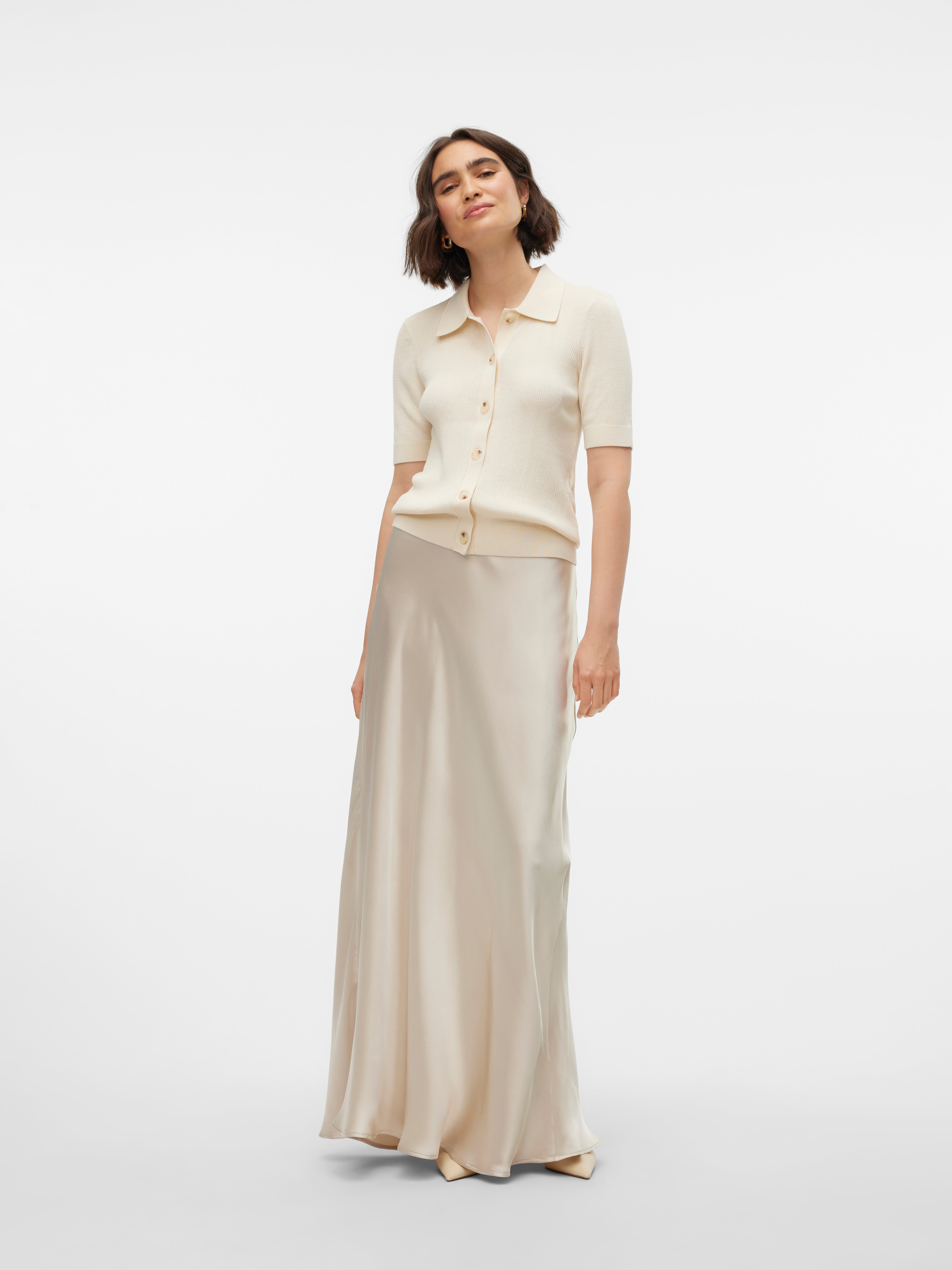 VMBEATRICE Hohe Taille Langer Rock | Hellgrau | Vero Moda®