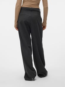 Vero Moda VMSILJE Mid waist Trousers -Dark Grey Melange - 10319718