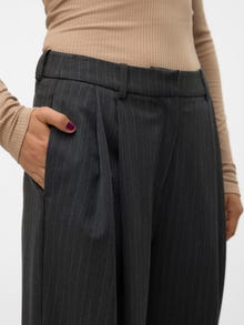 Vero Moda VMSILJE Mid waist Trousers -Dark Grey Melange - 10319718