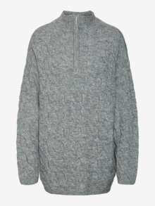 Vero Moda VMPHILILEFILE Pullover -Medium Grey Melange - 10320022