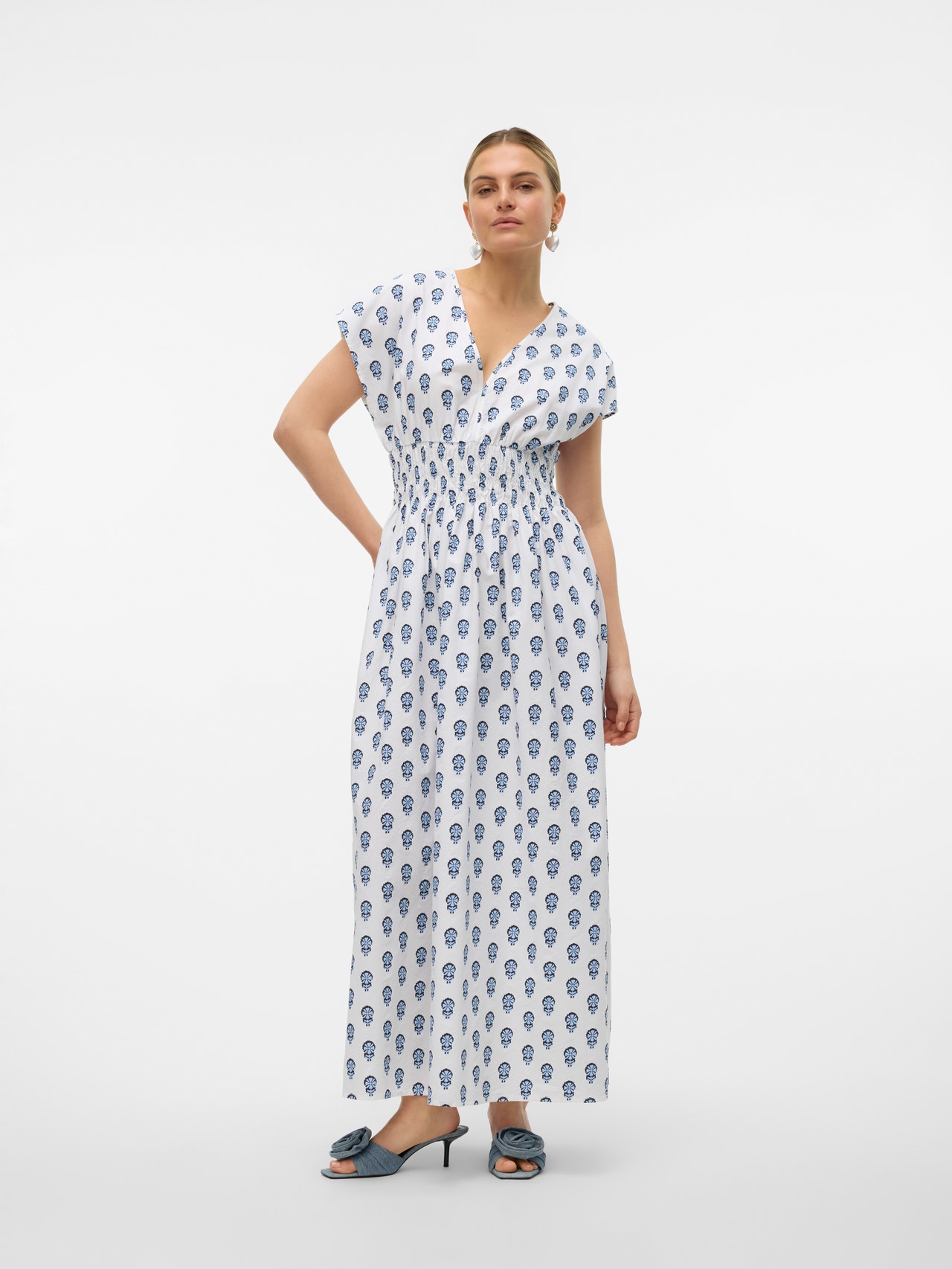 Vero Moda VMMYKONOS Lange jurk -Bright White - 10320326