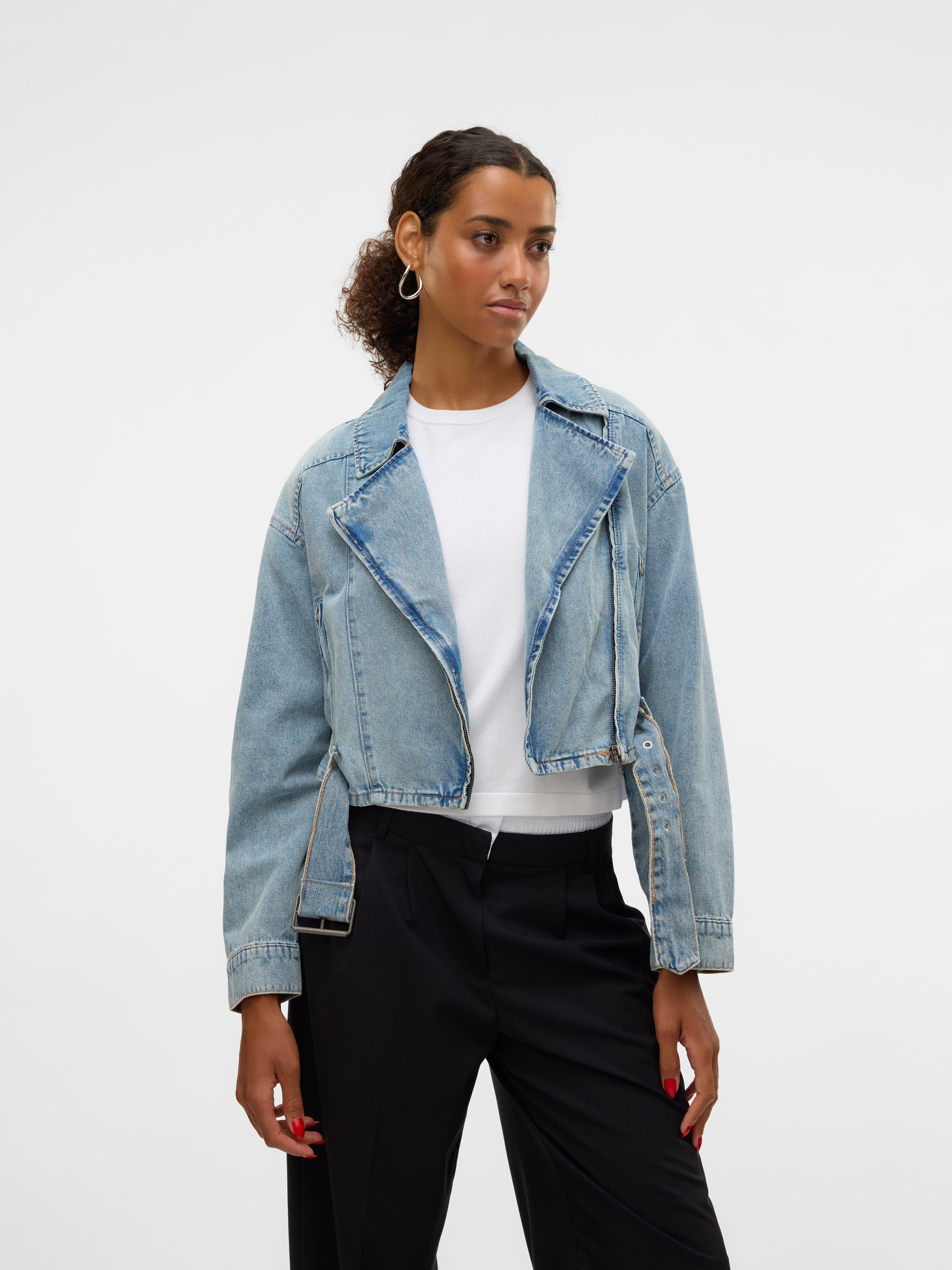 Long denim jackets for womens online best sale