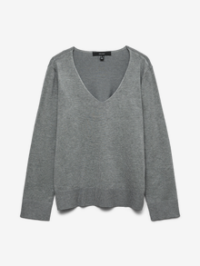 Vero Moda VMSILJE Pullover -Medium Grey Melange - 10320451