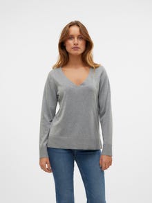 Vero Moda VMSILJE Pullover -Medium Grey Melange - 10320451