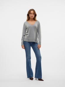 Vero Moda VMSILJE Pullover -Medium Grey Melange - 10320451