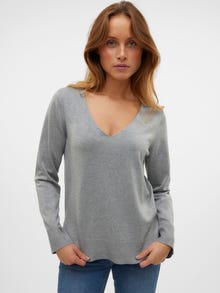 Vero Moda VMSILJE Pullover -Medium Grey Melange - 10320451