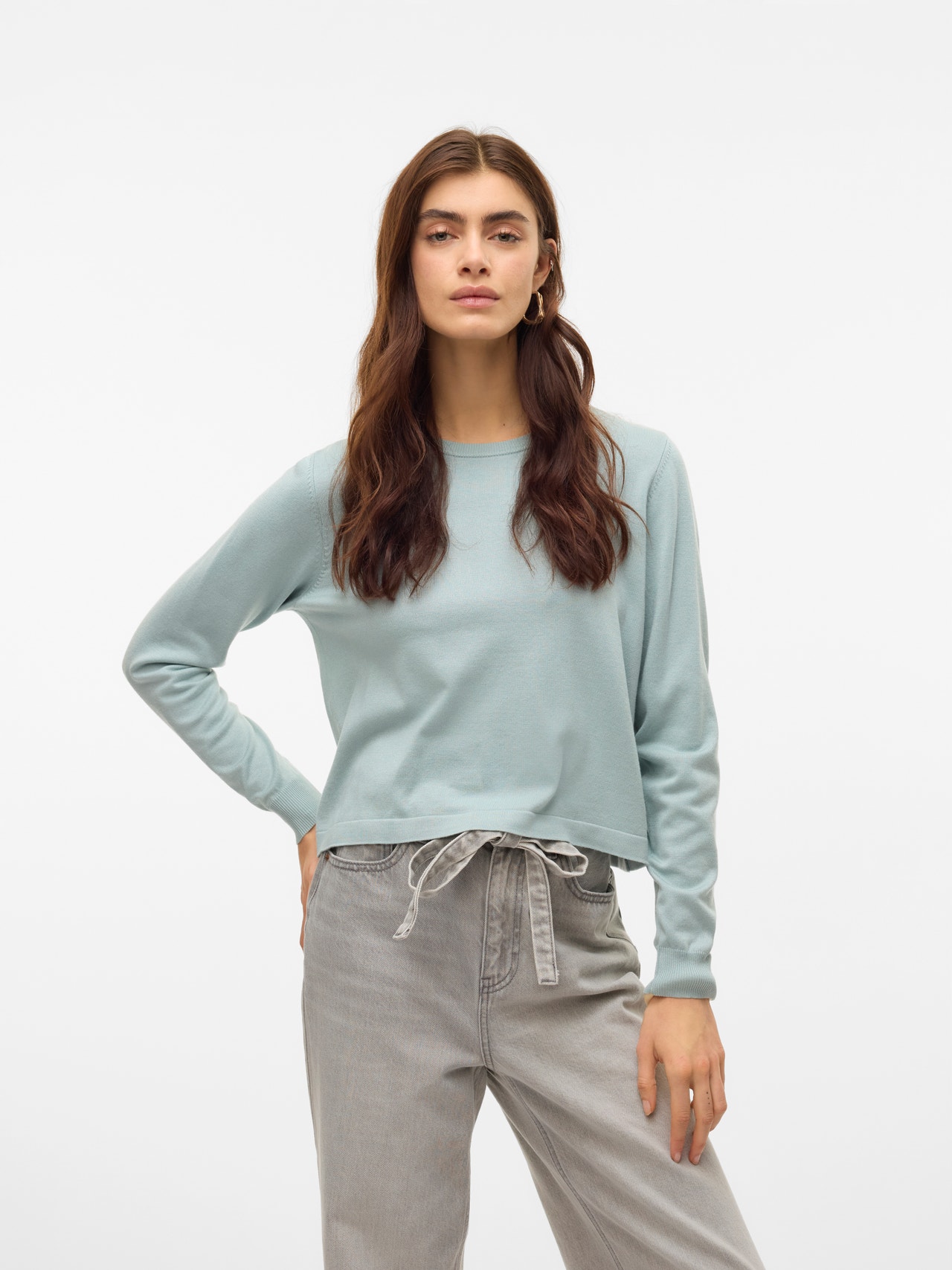 Vero Moda Damen -Pullover – Oversize, Rundhals, Gerippte Bündchen