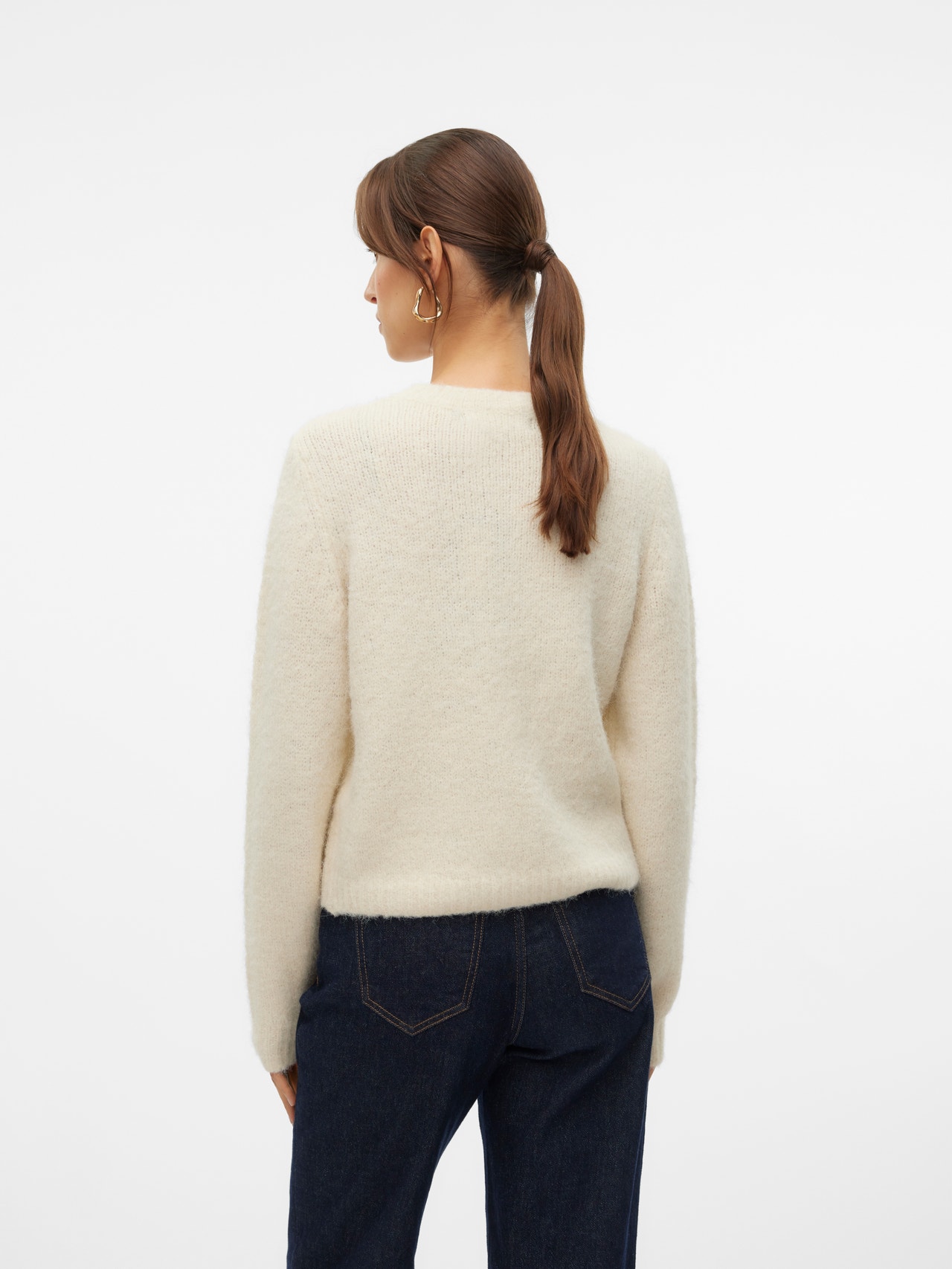 Pull En Tricot Femme VERO MODA - Col Bateau, Manches 3/4 - Modèle Vmgigi Noos - Tissu Doux Et Confortable