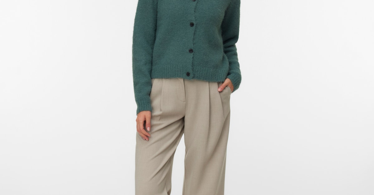 VERO MODA Cardigan Donna In Cotone E Acrilico A Maniche Lunghe Con Scollo Rotondo