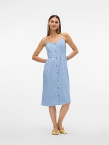 Vero Moda VMMELANEY Midikjole -Chambray Blue - 10320565
