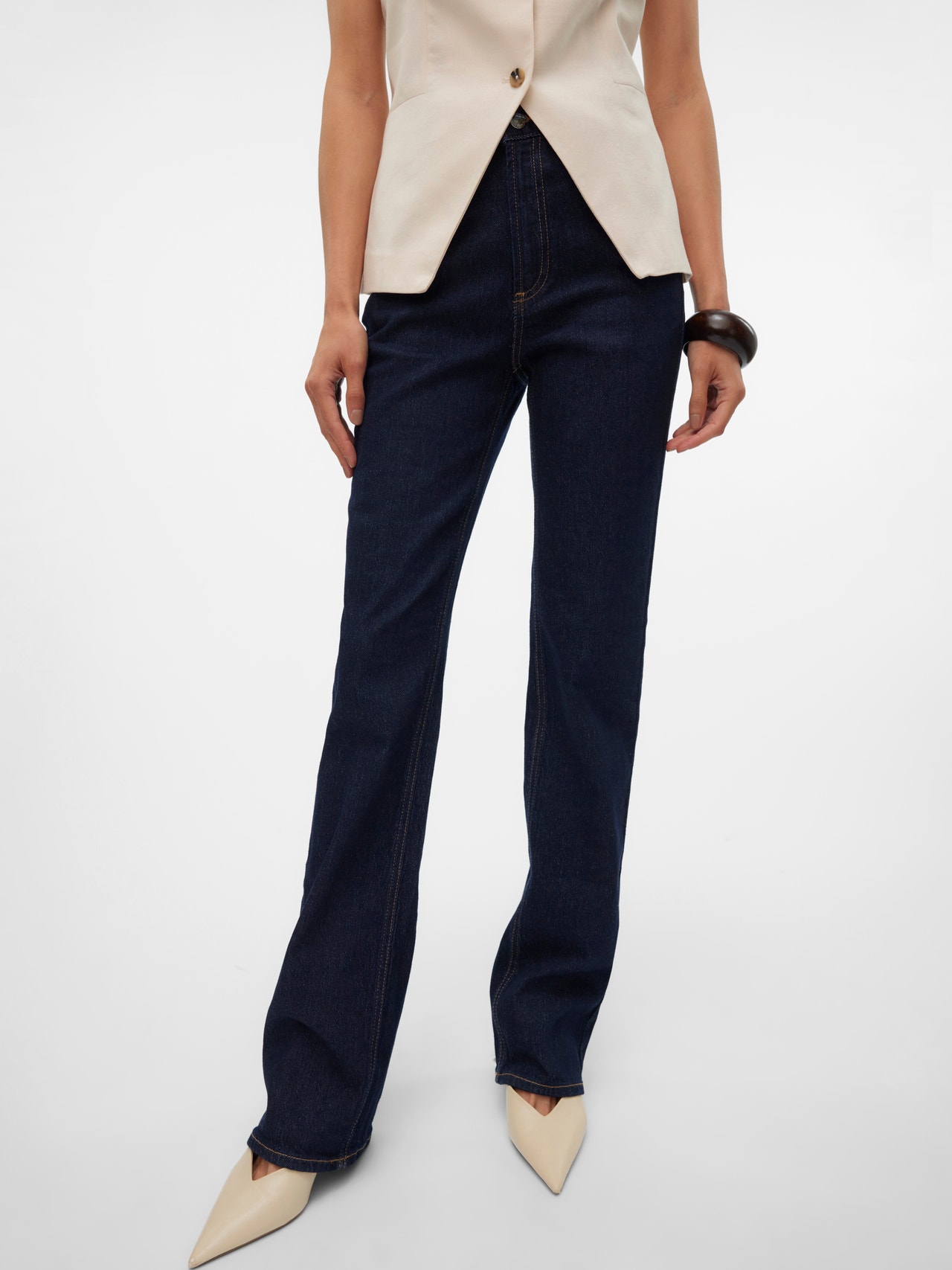 SMAL PASSFORM JEANS BLÅ DARK BLUE DENIM