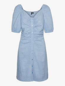 Vero Moda VMMELANEY Kort klänning -Chambray Blue - 10320622