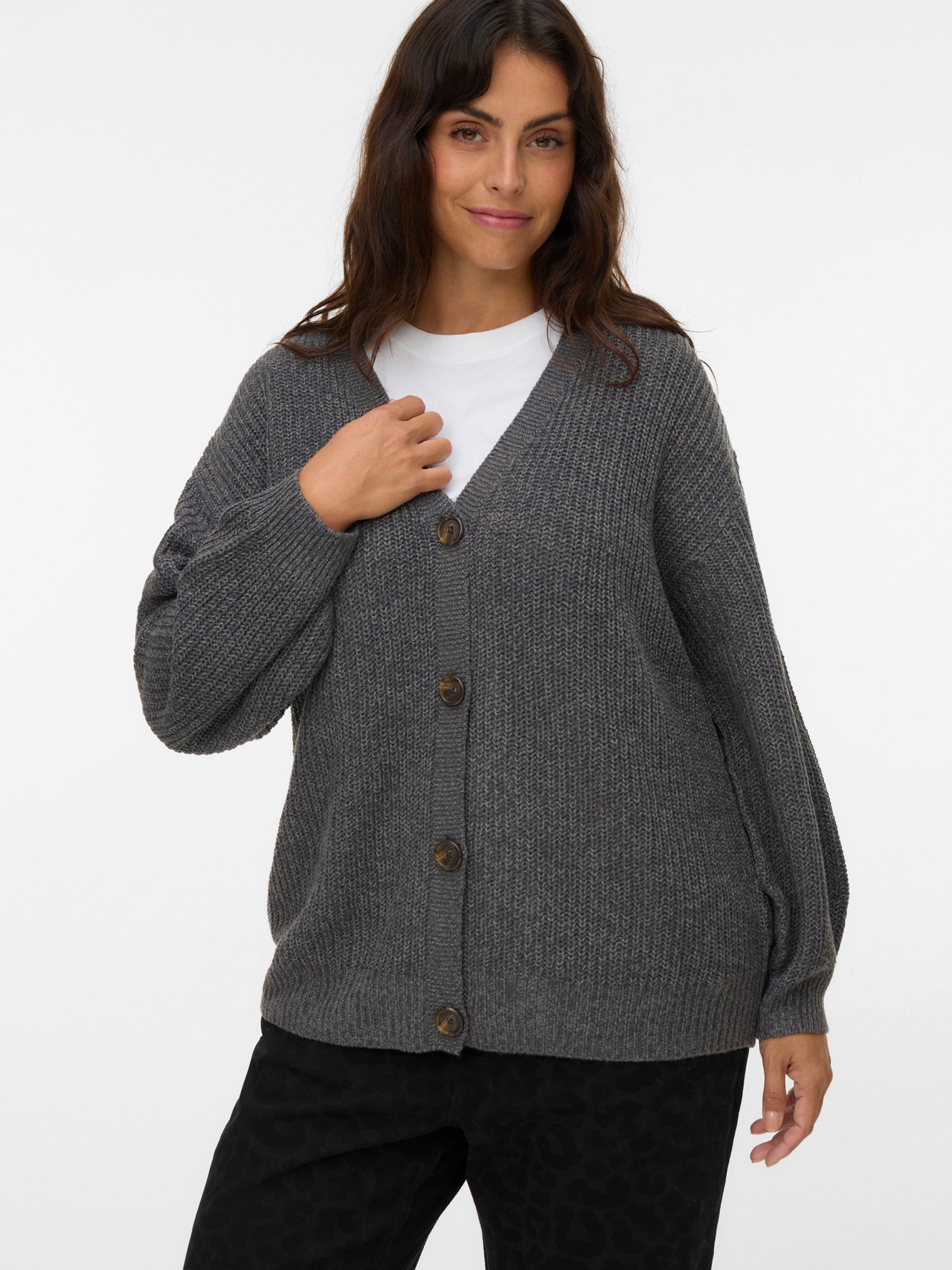 Vero Moda VMCLEA Strickjacke -Asphalt - 10320819