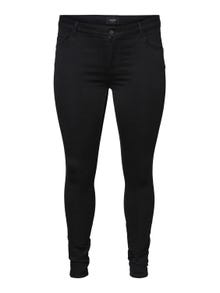 Vero Moda VMSEVEN Medelhög midja Slim Fit Jeans -Black - 10320852