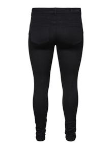 Vero Moda VMSEVEN Medelhög midja Slim Fit Jeans -Black - 10320852