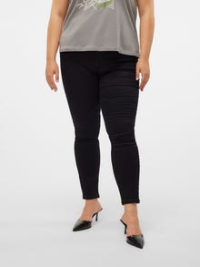 Vero Moda VMSEVEN Medelhög midja Slim Fit Jeans -Black - 10320852