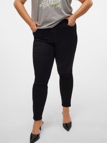Vero Moda VMSEVEN Medelhög midja Slim Fit Jeans -Black - 10320852