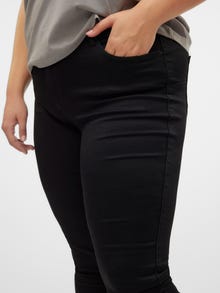 Vero Moda VMSEVEN Medelhög midja Slim Fit Jeans -Black - 10320852