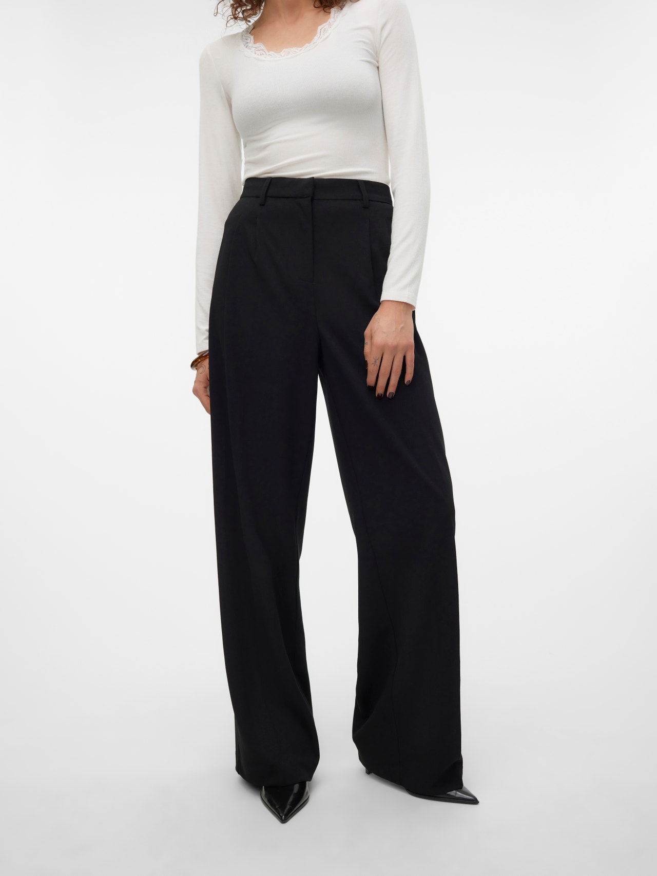 Vero Moda VMLIVA Mid waist Trousers -Black - 10321276