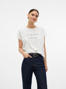 Vero Moda VMGLENNY T-Shirt -Snow White - 10321316