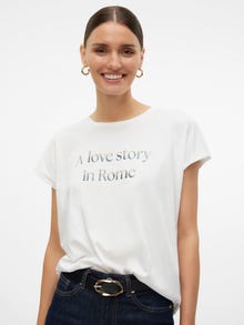Vero Moda VMGLENNY T-Shirt -Snow White - 10321316