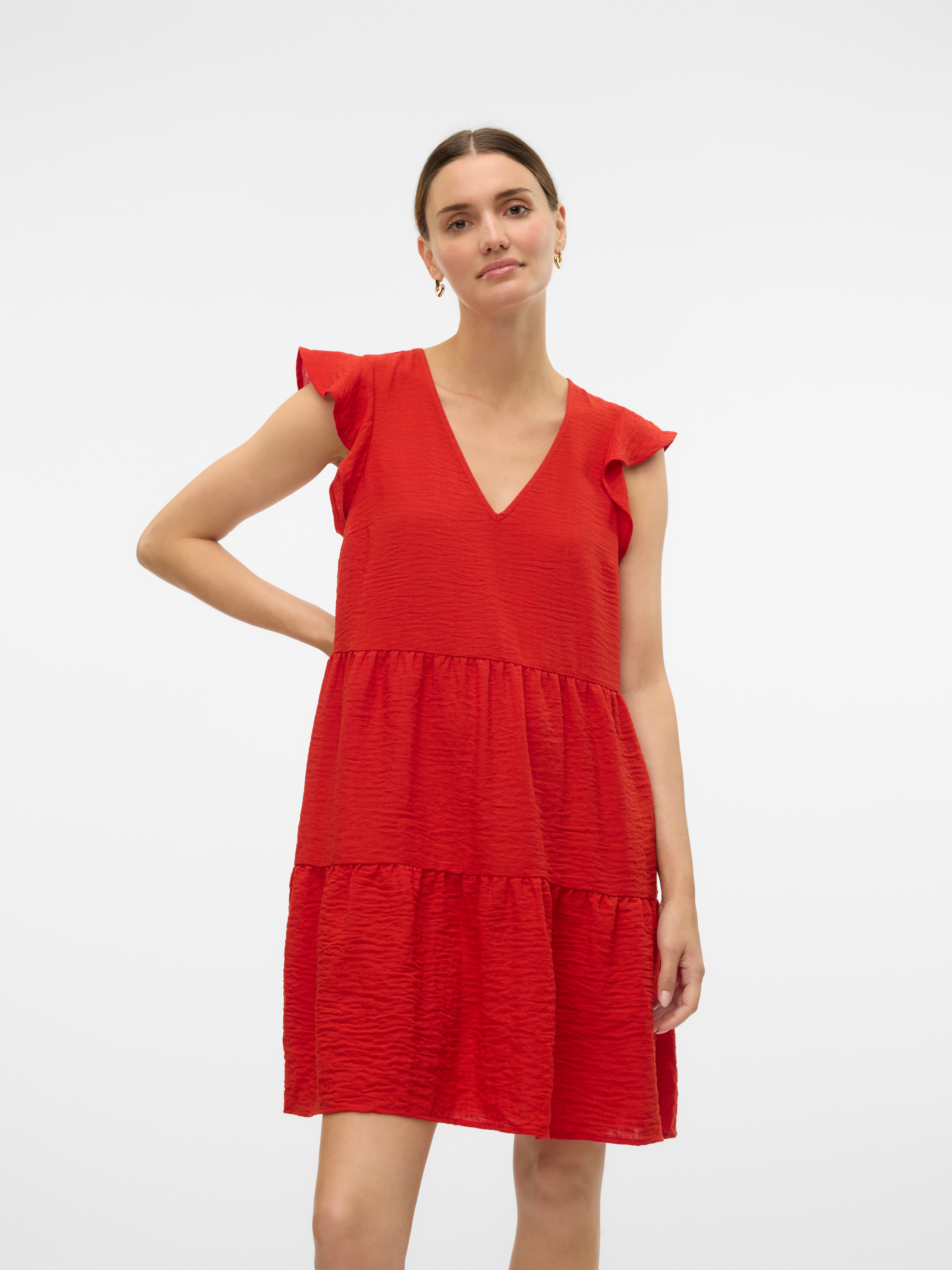 Robe vero moda rouge sale