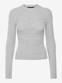 Vero Moda VMPAULA Pullover -Light Grey Melange - 10321460