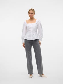 Vero Moda VMTESSA Wysoki stan Krój wide leg Jeans -Light Grey Denim - 10321888