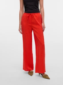Vero Moda VMKIA Vidutinio aukščio juosmuo Kelnės -Fiery Red - 10321947