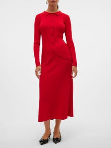 Vero Moda VMWILLOW Mid waist Midi skirt -Salsa - 10321953
