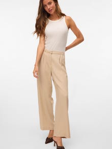 Vero Moda VMMINDY Średnia talia Spodnie -Oatmeal - 10322125