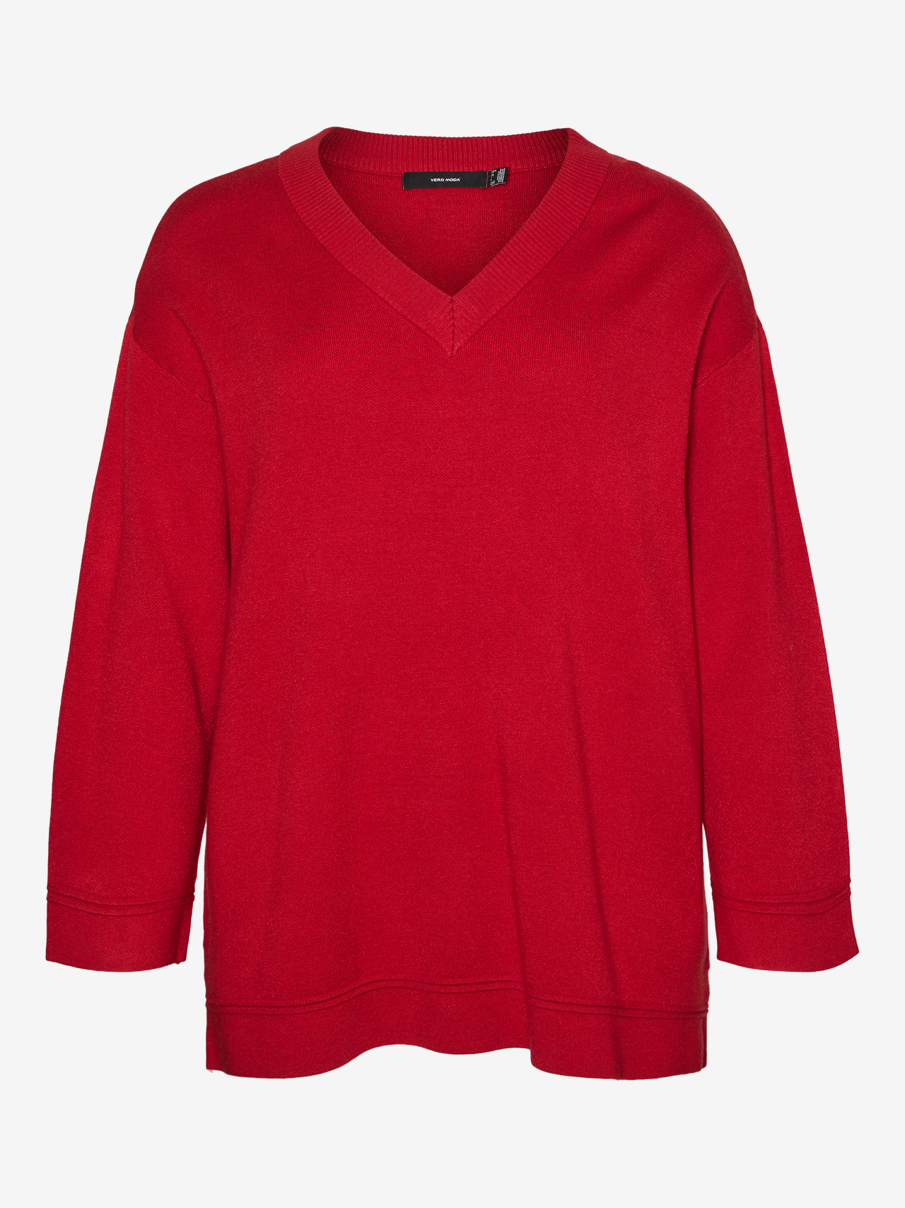 Vero Moda Avar lõige V-kaelus Vormikas Pullover -Salsa - 10322528