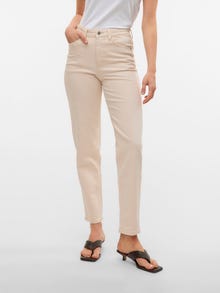 Vero Moda VMTESSA High rise Mom fit Jeans -Ecru - 10322643