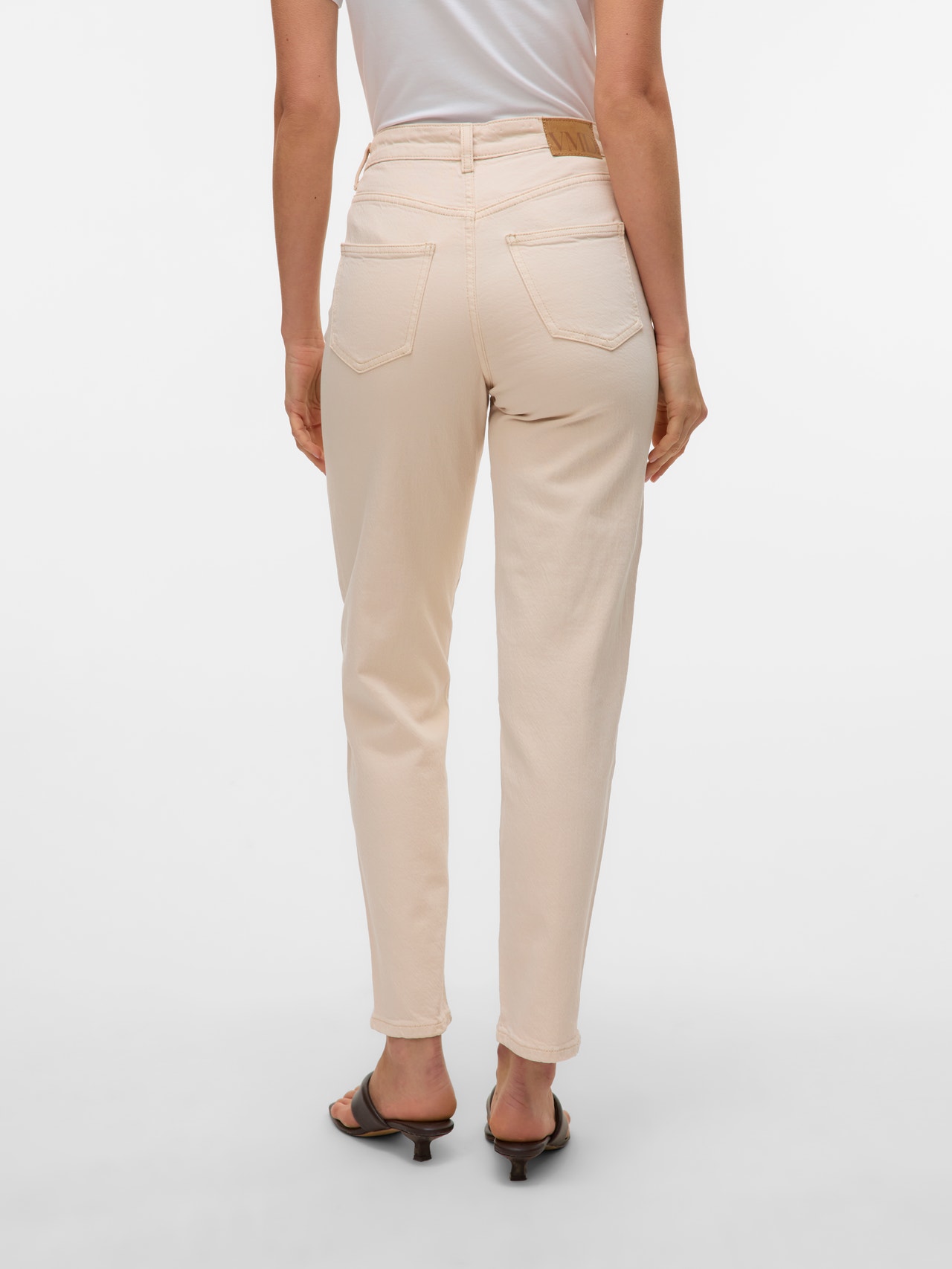 Vero Moda VMTESSA High rise Mom fit Jeans -Ecru - 10322643