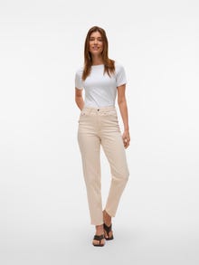 Vero Moda VMTESSA High rise Mom fit Jeans -Ecru - 10322643