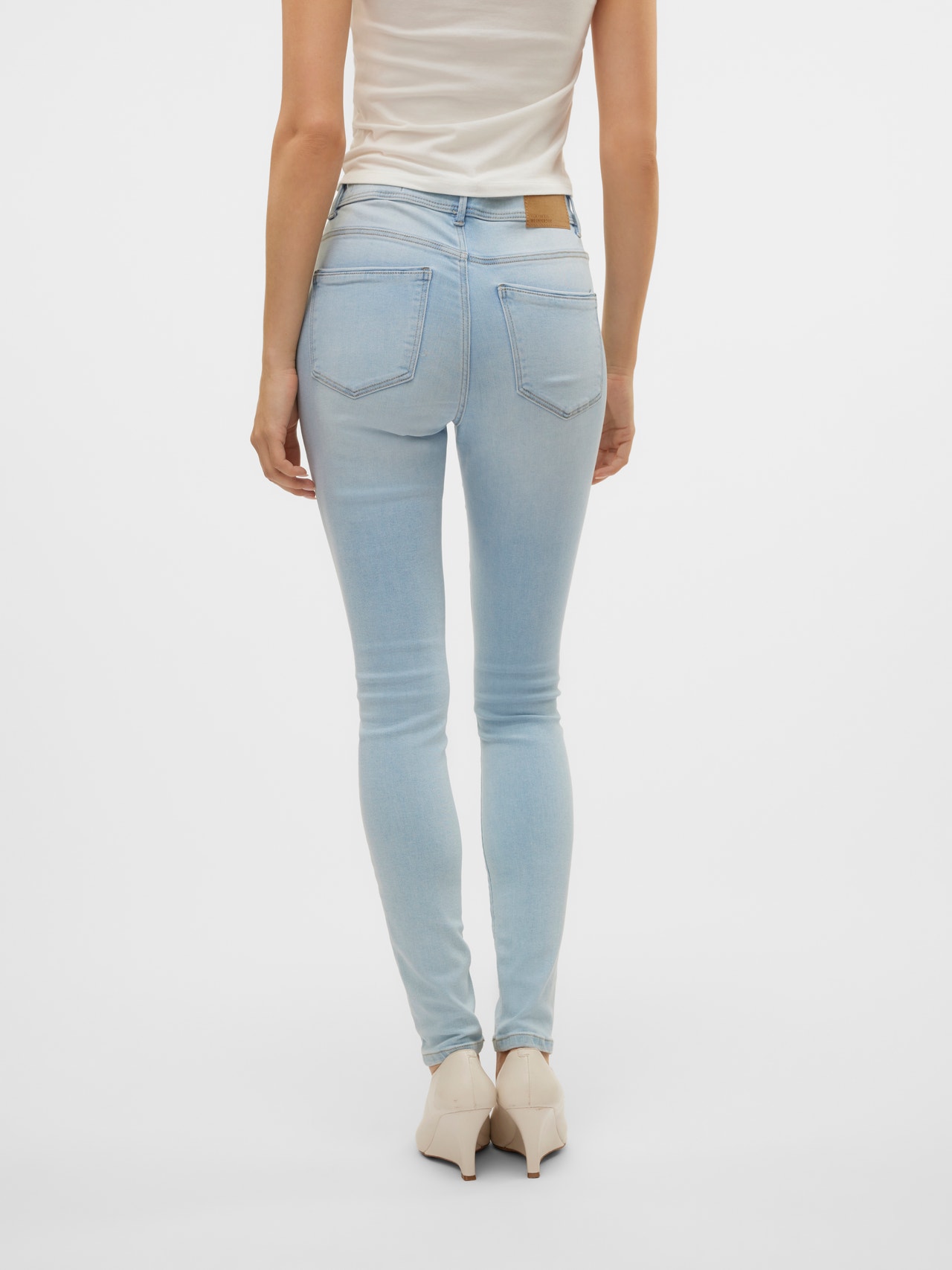 Vero Moda VMTANYA Mid Rise Skinny Fit Jeans -Light Blue Denim - 10322778