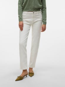 Vero Moda VMKYLA Medelhög midja Rak passform Jeans -Bright White - 10322783