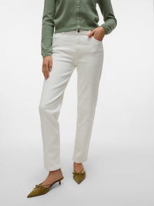 Vero Moda VMKYLA Medelhög midja Rak passform Jeans -Bright White - 10322783
