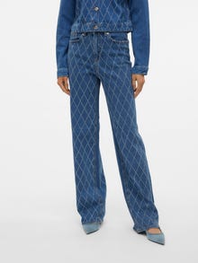 Vero Moda VMTESSA Wysoki stan Szeroki krój Jeans -Medium Blue Denim - 10322858