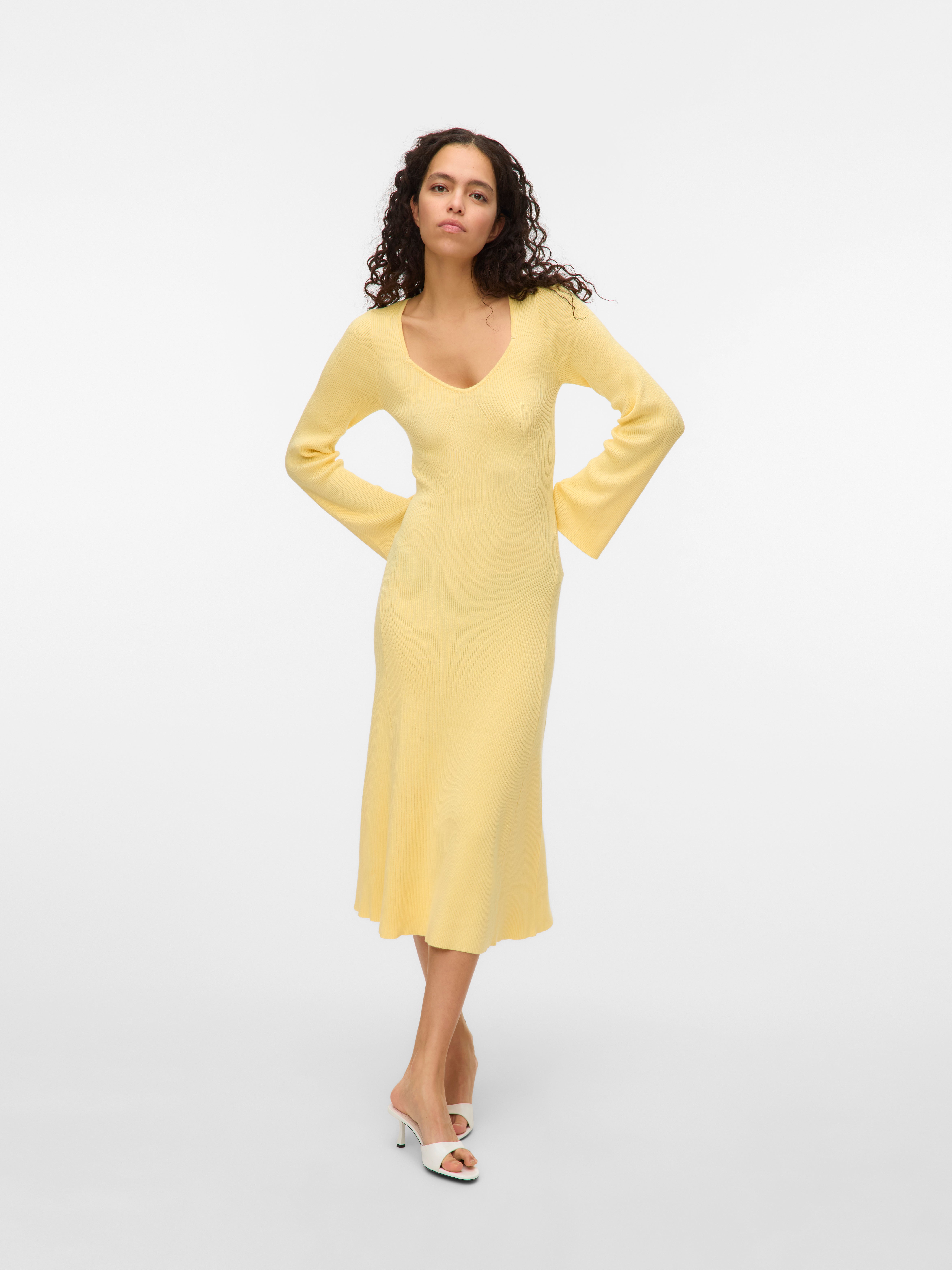 Yellow Vero Moda Steppjacke Gelb VMJANIS Langes Kleid Hellgelb