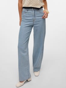 Vero Moda VMKATHY Super High Rise Weiter Beinschnitt Jeans -Light Blue Denim - 10323235