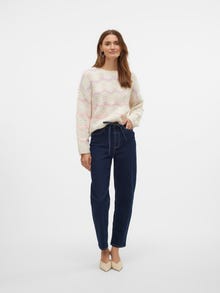 Vero Moda VMLIA High rise Barrel Fit Jeans -Dark Blue Denim - 10323414