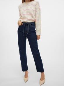Vero Moda VMLIA High rise Barrel Fit Jeans -Dark Blue Denim - 10323414