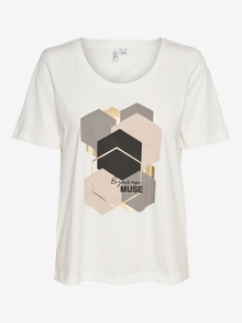 Vero Moda Tavapärane lõige Ümmargune kaelus T-särk -Snow White - 10323762