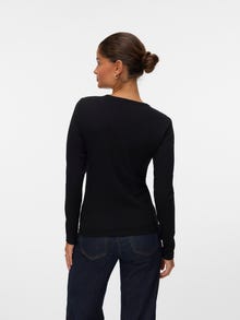 Vero Moda Tihedalt liibuv lõige Ümmargune kaelus Top -Black - 10324003