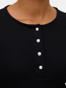 Vero Moda Tihedalt liibuv lõige Ümmargune kaelus Top -Black - 10324003