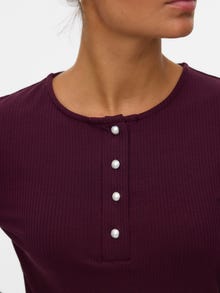 Vero Moda Tihedalt liibuv lõige Ümmargune kaelus Top -Winetasting - 10324003