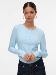 Vero Moda Tihedalt liibuv lõige Ümmargune kaelus Top -Ice Water - 10324003