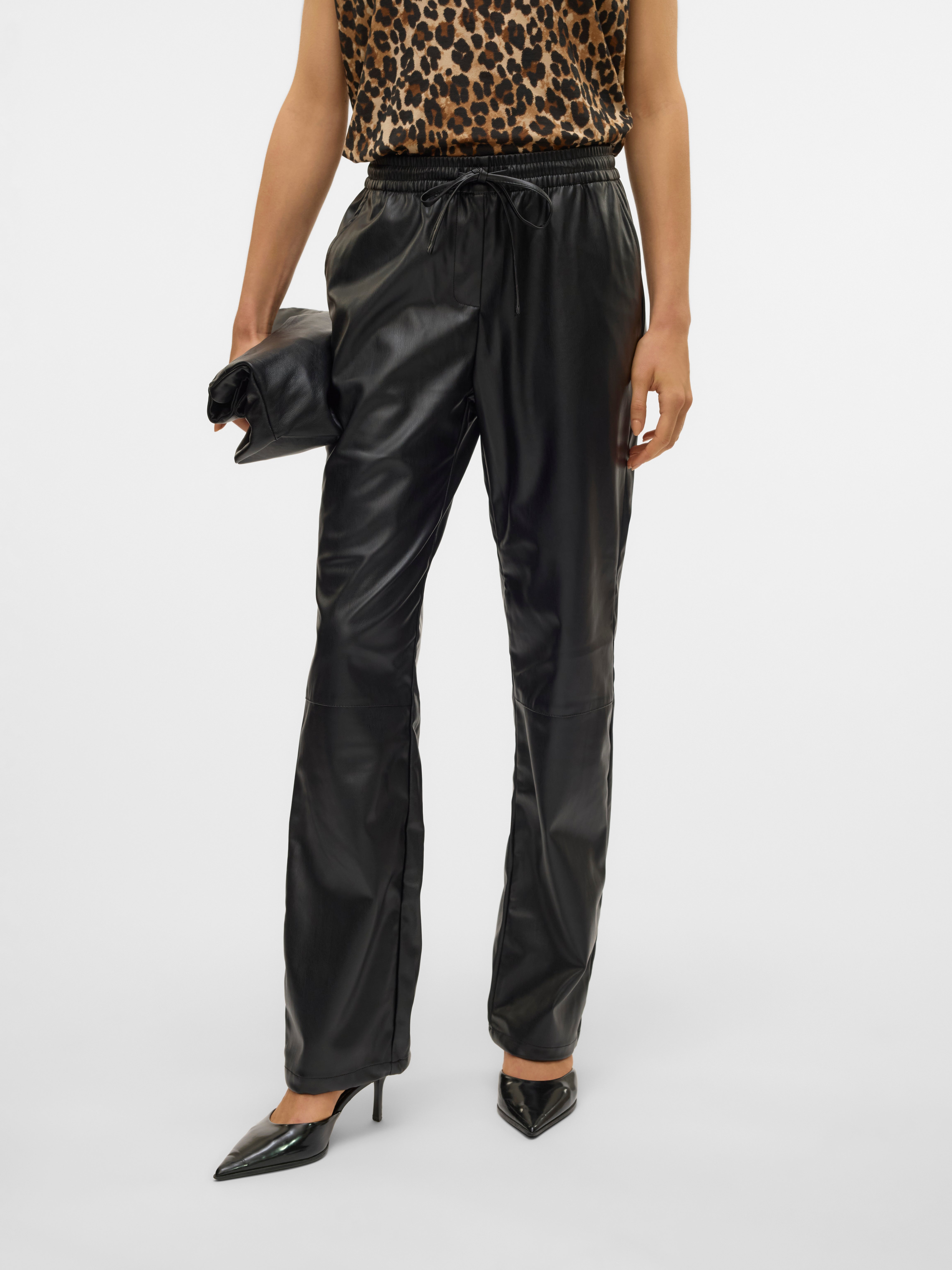 Vero moda leather shops trousers