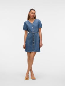 Vero Moda VMJANET Krótka sukienka -Medium Blue Denim - 10324869